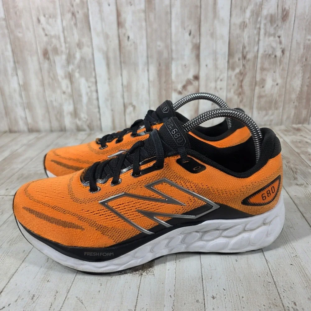 New Balance Fresh Foam 680 v8 Orange Black Running Shoes M680RO8 Womens 8.5 Wide